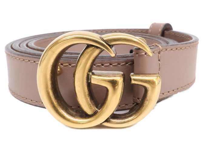 Cinturón Slim Gucci Double G en Beige