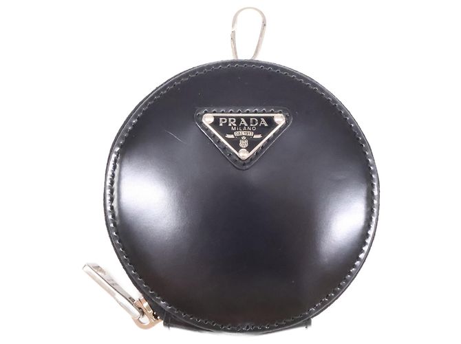 Monedero de cuero negro Prada
