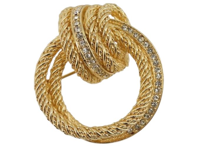 Christian Dior Brosche Metall Goldton Auth ar14121