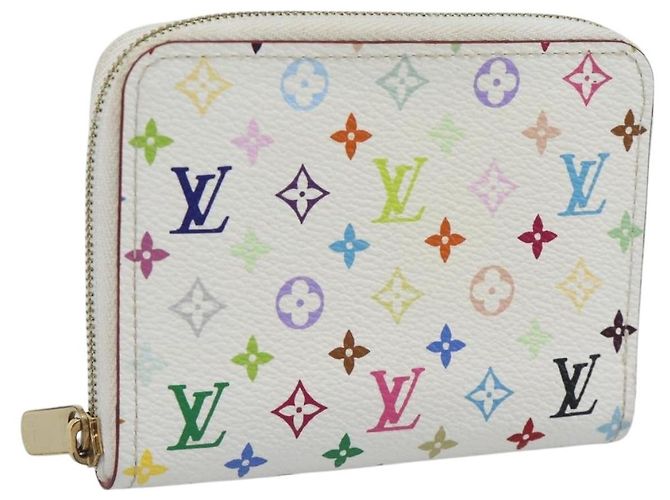 LOUIS VUITTON Monogram Multicolor Zippy Coin Purse White M93741 LV Auth ki6756V