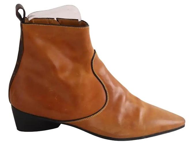 Louis Vuitton Leder Stiefeletten Camel Größe 40 Kamel