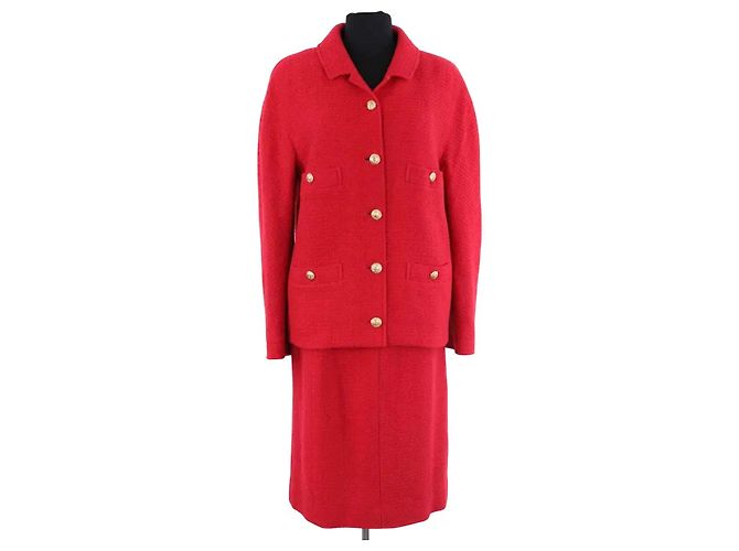Chanel Red jacket and skirt set