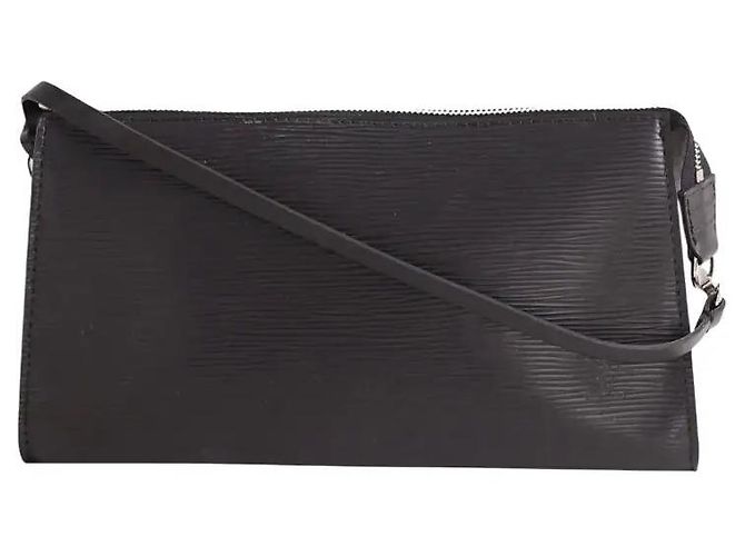 Clutch Louis Vuitton Epi in pelle nera Nero