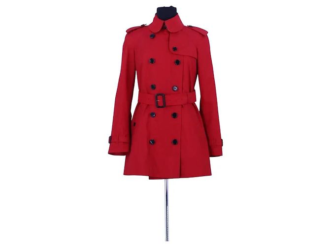 Burberry Gabardina de algodón roja