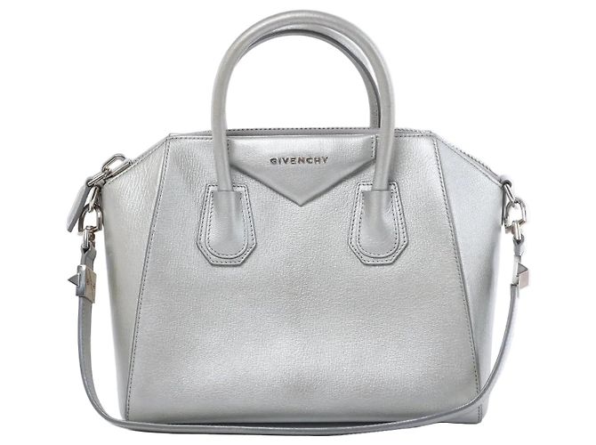 Sac à main 2Way en cuir Givenchy Antigona Argent Noir