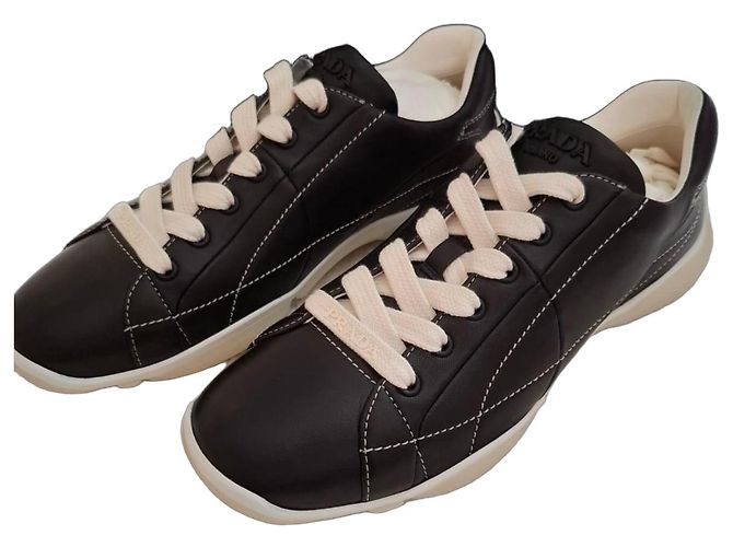 Prada Re-Edition Black Leather Sneakers