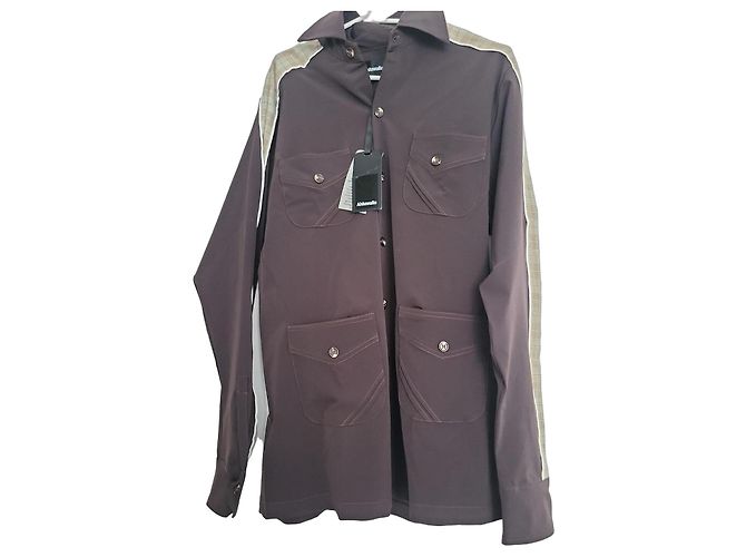 Autre Marque Camicia Ahluwalia marrone a maniche lunghe con inserti a quadri Multicolore