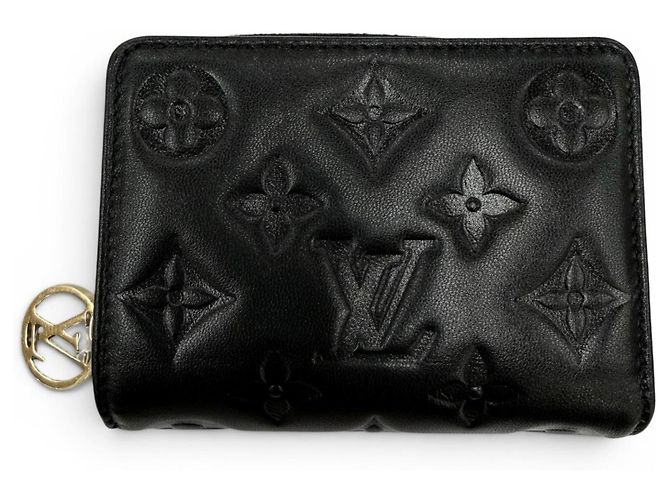 Coussin Cartera de piel de cordero negra Louis Vuitton Negro