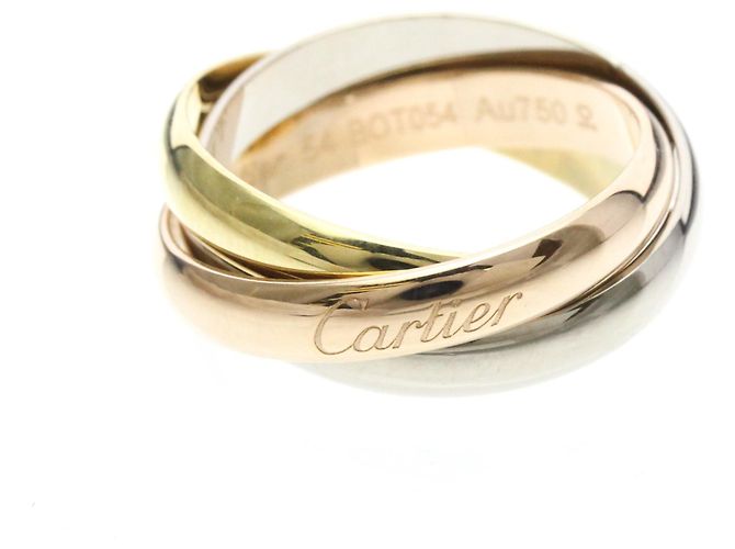 Anello Trinity Cartier in oro rosa giallo e bianco 18K D'oro