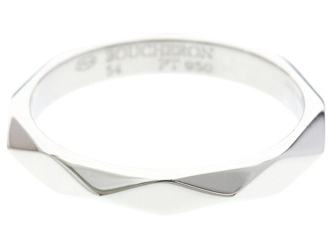 Boucheron Faceted Platinum Band Ring Silber