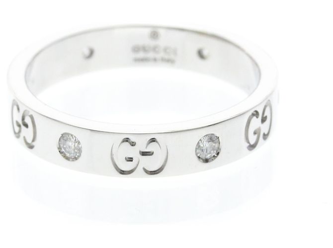 Anillo Icon Gucci en oro blanco con diamantes