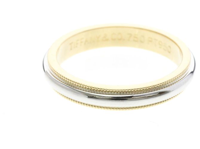 Tiffany & Co Anillo Tiffany Milgrain Band Plata Dorado