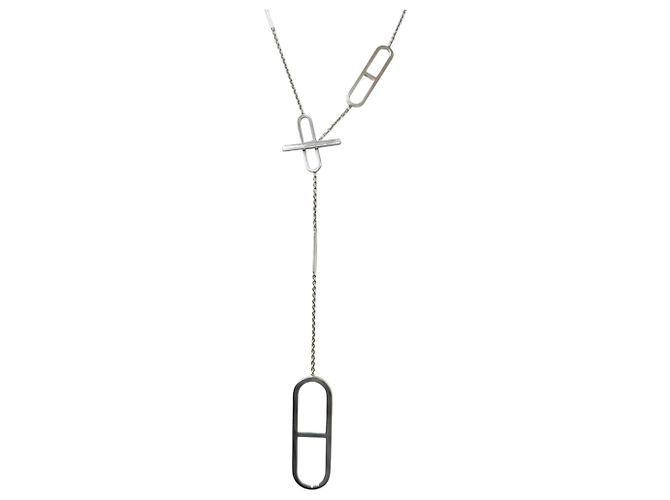 Hermès HERMES Ever AG925 Chaine d'Ancre Collana Lunga Argento 