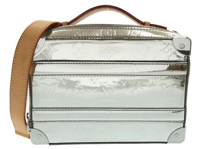 Borsa a tracolla Louis Vuitton Monogram Mirror Handle Soft Trunk Argento