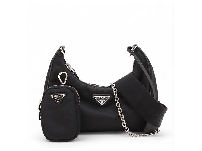 Prada Borsa a tracolla Re-Edition 2005 in nylon Econyl Black Nero