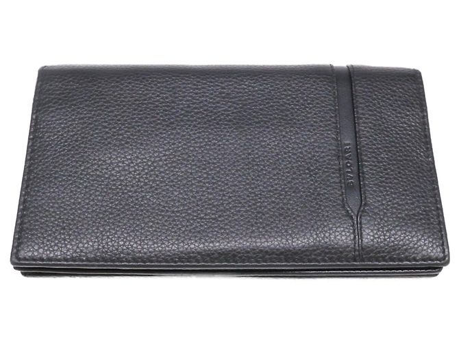 Bulgari Bvlgari Black Leather Long Wallet