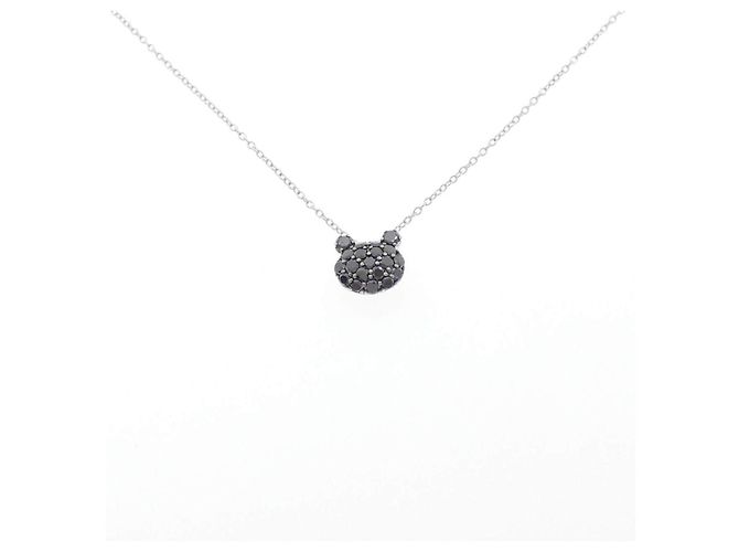 Autre Marque Collana in oro bianco Au750 e oro nero con diamanti Argento