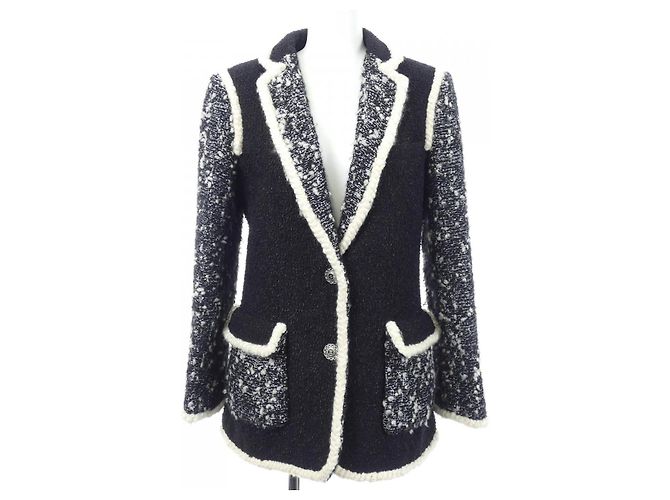 Chanel Jacket Black Beige