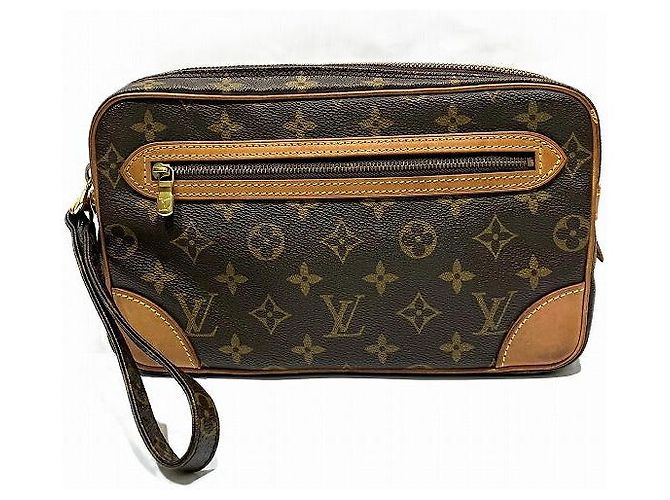 Clutch Louis Vuitton Marly Dragonne PM Monogram Marrone