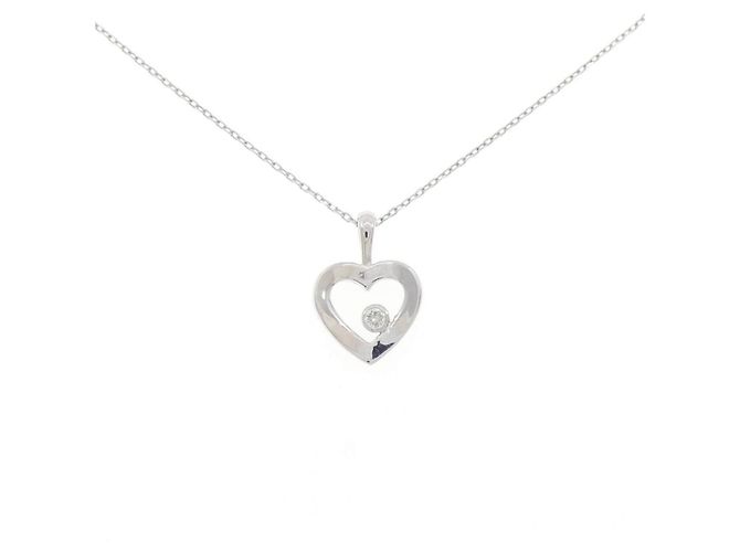 Autre Marque Collana in oro bianco 10K e diamanti Argento