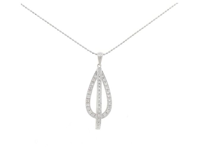 Autre Marque Au750 Diamant Halskette Silber