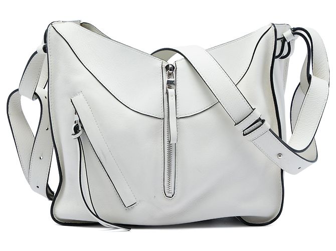 Bolso Hammock de piel de becerro granulado blanco LOEWE Small
