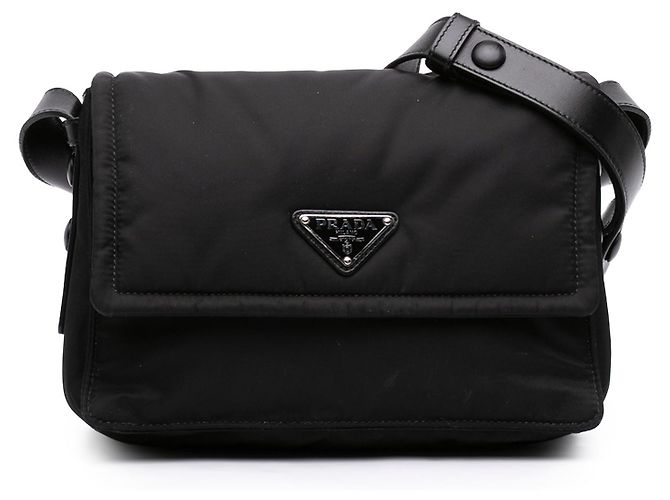 Bolsa transversal Prada Black Small Re Nylon Acolchoada Traveller Schwarz