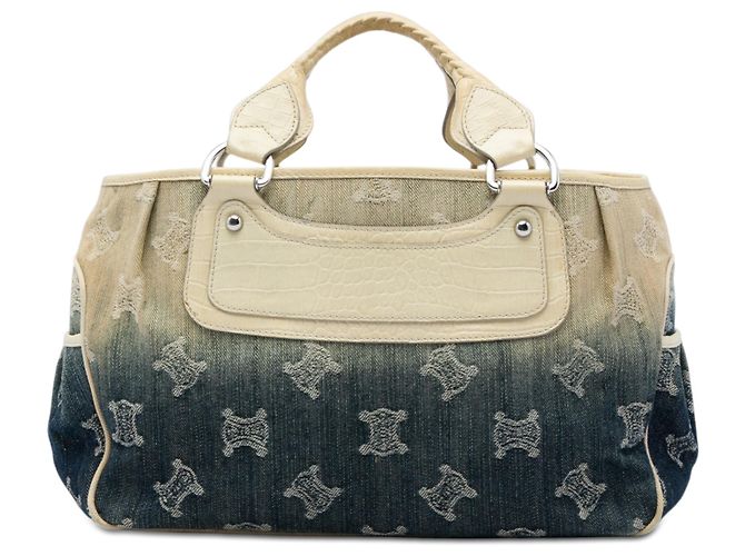 Céline Celine Blue Macadam Denim Ombre Boogie Handtasche Blau