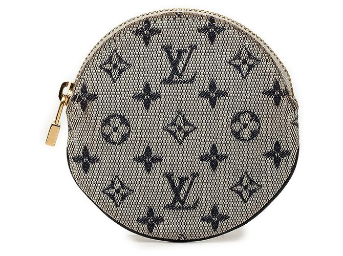 Monedero redondo Mini Lin Monogram gris Louis Vuitton Castaño