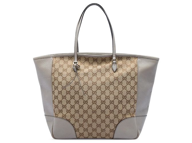 Bolsa Tote Bree em lona GG bege e couro Gucci