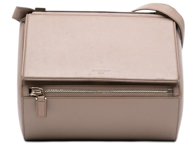 Givenchy Pandora Box Crossbody em couro de bezerro de grão médio marrom Taupe