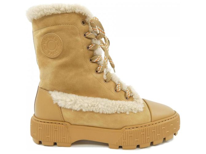 Bottines Hermès FRESH ANKLE BOOTS Daim/Chèvre/Veau/Mouton 37.5 Marron