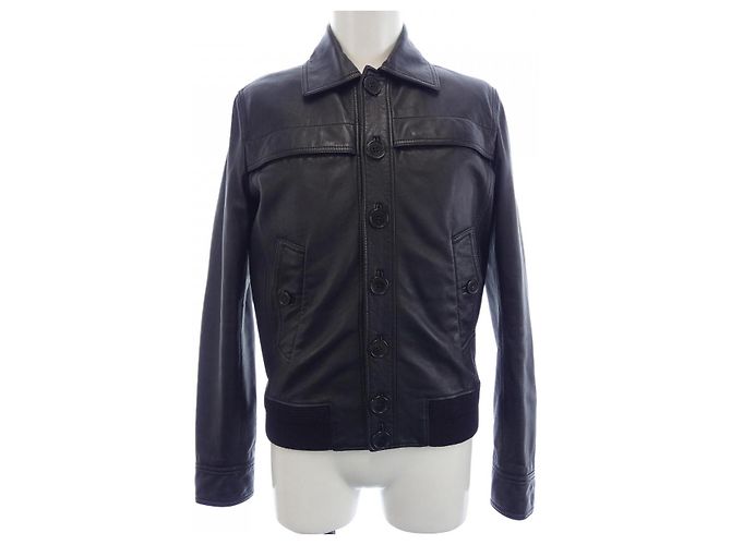 Yves Saint Laurent Giacca in pelle Saint Laurent 607790 YC2OC Nero