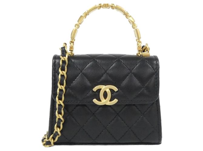 Chanel AP2944 Lammleder Chain Clutch Schwarz