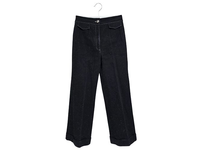 Chanel Women's Stitched Pants Black