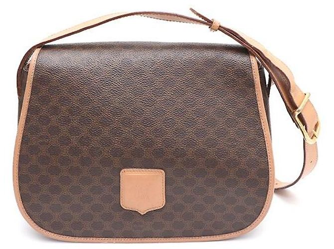 Céline Bolsa de ombro e bolsa transversal em lona Macadam Marrom