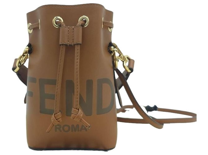 Fendi Mini borsa a secchiello Mon Tresor Marrone 