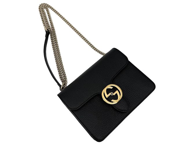 Gucci Interlocking Small Chain Shoulder Bag Black