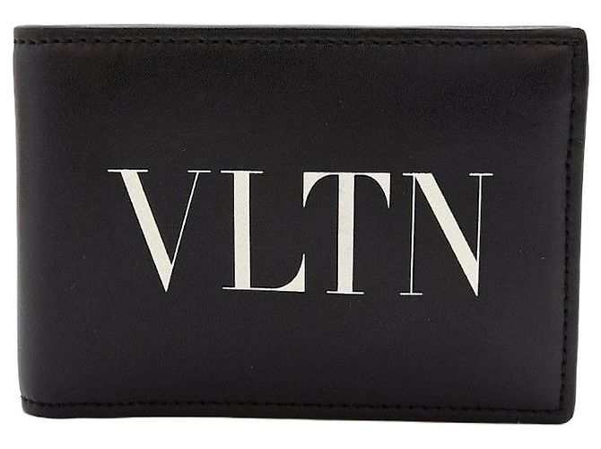 Valentino Logo Slim Wallet Black