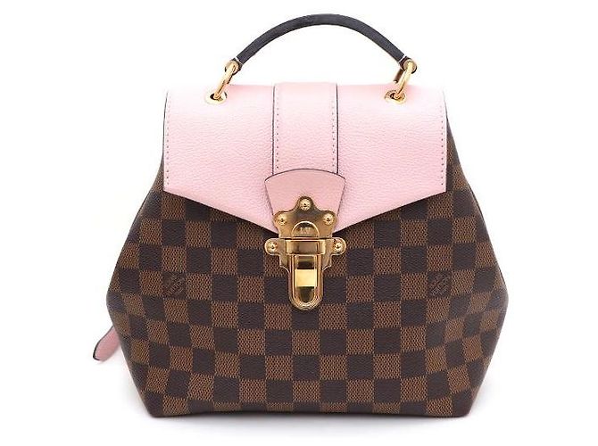 Louis Vuitton Clapton Women's Backpack in Damier Ebene Canvas Pink