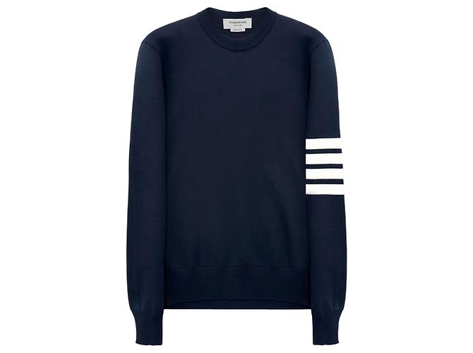Thom Browne Milan Strick Navy Blau