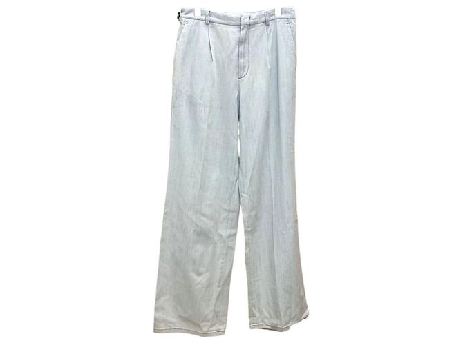 Miu Miu Pantalones de denim chambray Plata