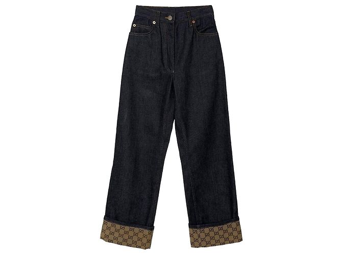 Gucci Pantalones vaqueros con dobladillo sin usar Azul