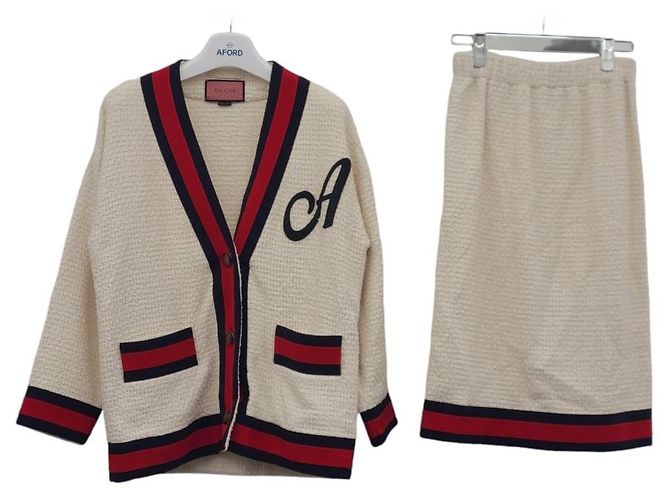 Gucci Tweed-Cardigan-Set Weiß