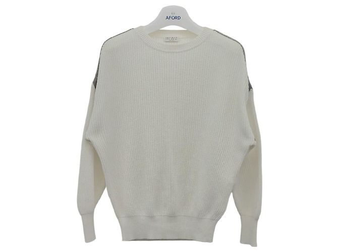 Brunello Cucinelli Paillettenstrick Silber 
