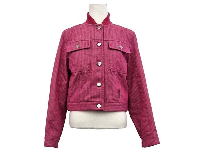 Hermès Giacca reversibile in spina di pesce non utilizzata Rosa