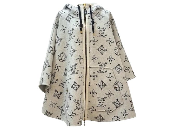 Louis Vuitton Capa de Lã com Capuz Reversível Multicor