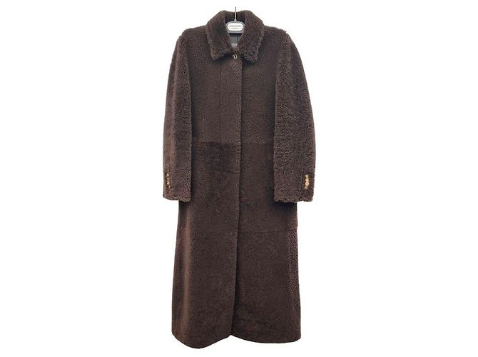 Thom Browne Shearling Mustang Coat Black