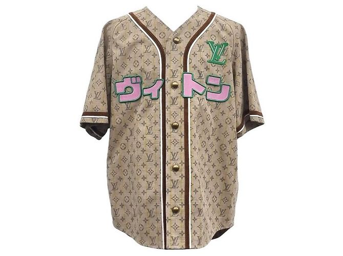 Louis Vuitton Camicia da baseball in pelle non utilizzata Arancione