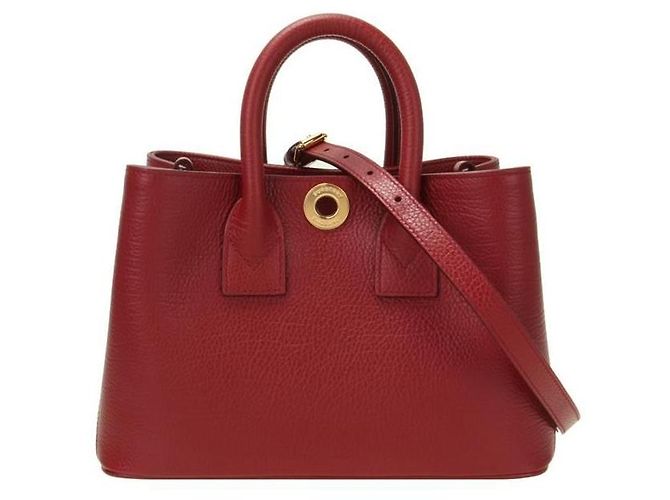 Burberry Vermont Check Leder Mini Tasche Rot